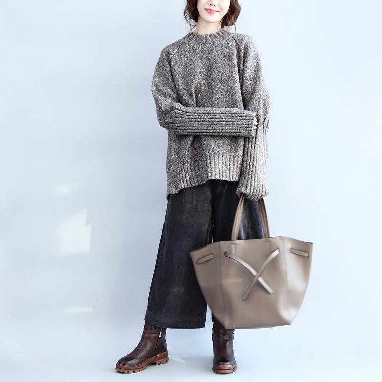 2017 stylish cotton knitted pullover back side open oversize cozy sweater - Omychic
