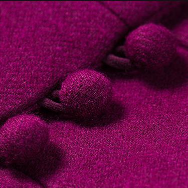 2017 winter purple elegant woolen blended coats slim fit vogue large hem trench coat - Omychic