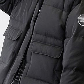 2018 black down coat new high neck down coat pockets fashion down coats - Omychic