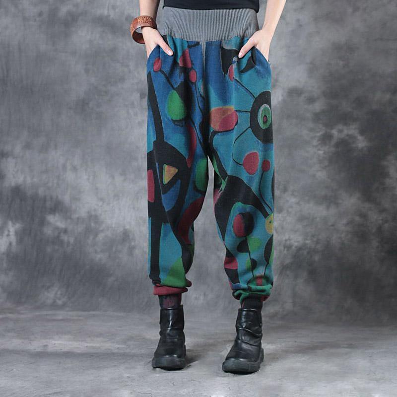 2018 fashion cotton elastic waist trouse autumn women casual knit pants - Omychic