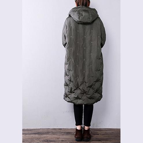 2018 gray green down coat winter oversize hooded YZ-2018111414 - Omychic