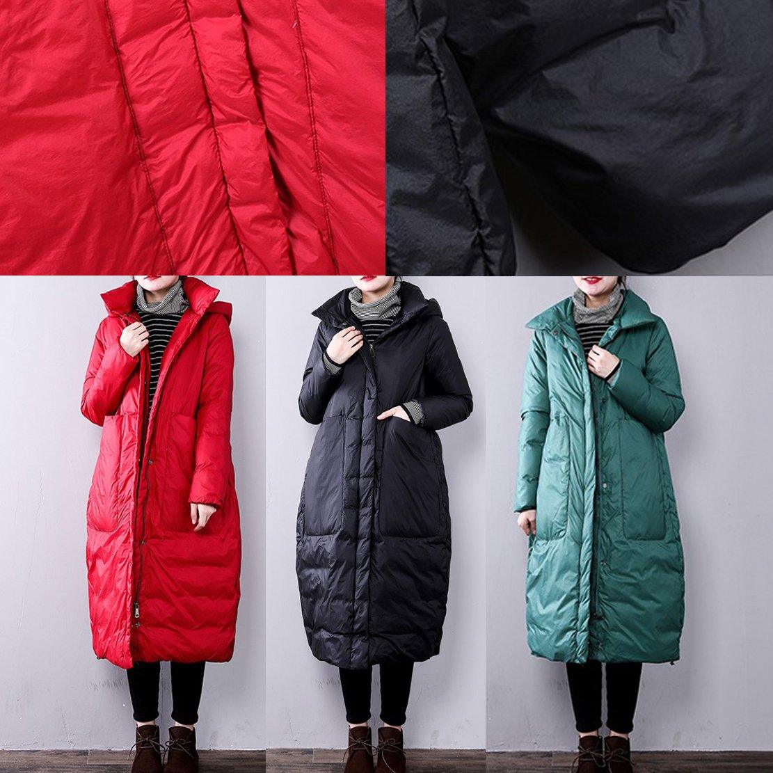 2018 red women parkas casual hooded Fine Large pockets YZ-2018111408 - Omychic