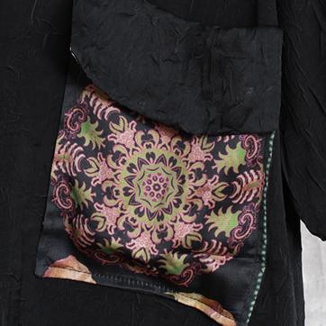 2018 black cotton dresses Loose fitting patchwork cotton clothing dress boutique big pockets cotton caftans - Omychic