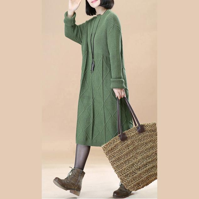 2018 spring green sweater dresses casual pullover vintage sweaters - Omychic