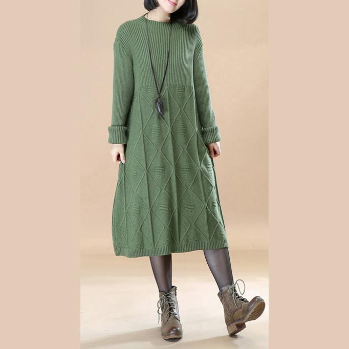 2018 spring green sweater dresses casual pullover vintage sweaters - Omychic