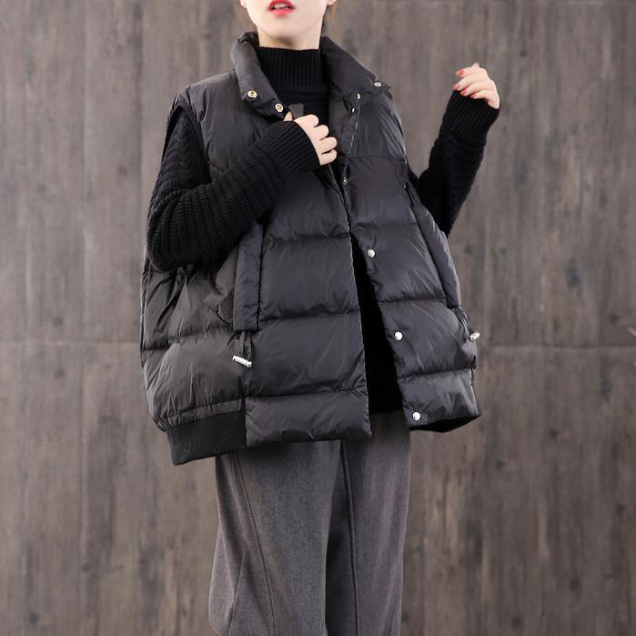 2019 black warm winter coat oversize stand collar winter jacket sleeveless Luxury Jackets - Omychic