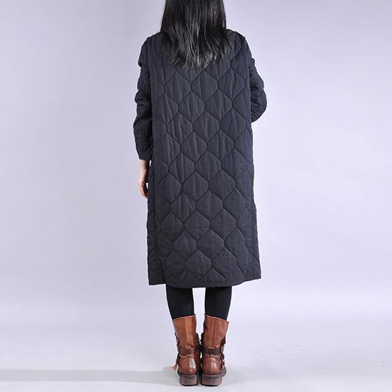 2019 oversized down jacket winter coats black o neck pockets overcoat - Omychic