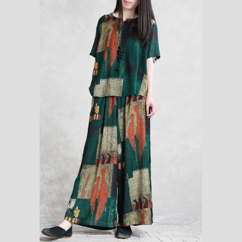 2019 summer loose silk set short paragraph casual two-piece suit - Omychic