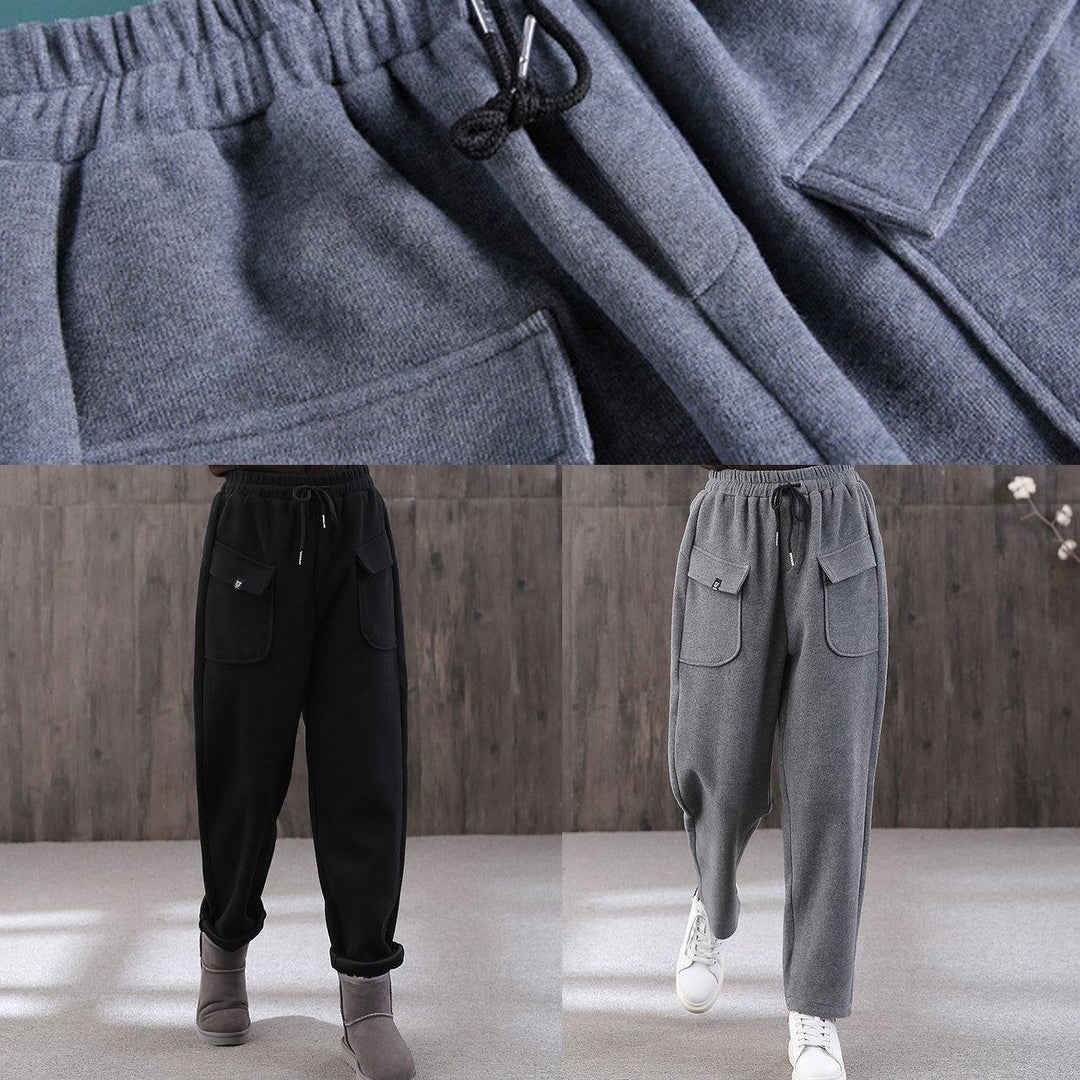 2019 women new gray pants plus size wild cotton straight pants - Omychic