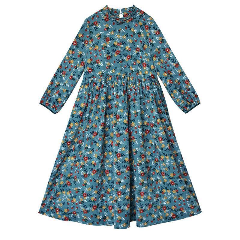 Retro Corduroy Floral Casual Draped Dress ( Limited Stock) - Omychic