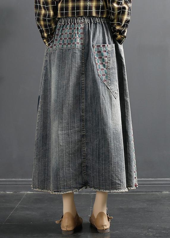 2021 New High Waist Split Long Print Medium Length A-line Skirt - Omychic