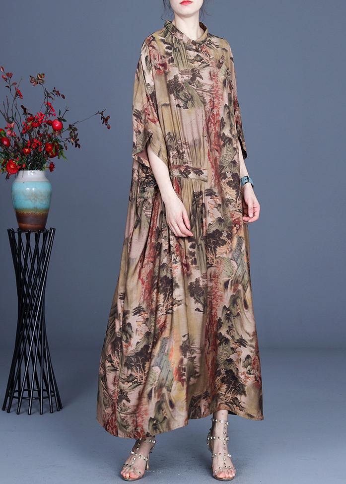 2021 Spring And Summer Landscape Print Dress - Omychic