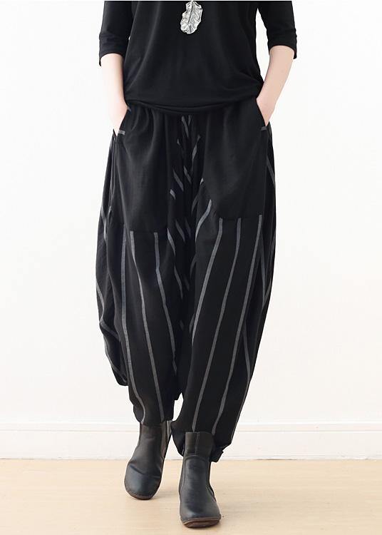 2021 Spring New Black Grey Striped High Waist Pants - Omychic