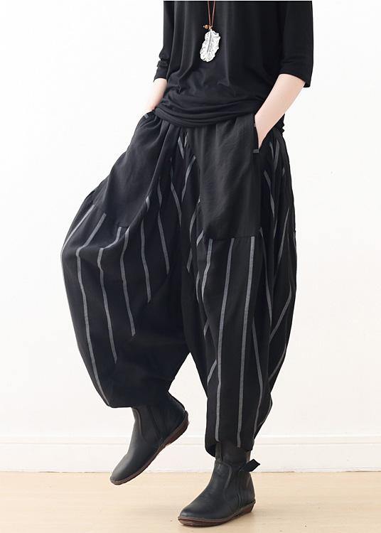 2021 Spring New Black Grey Striped High Waist Pants - Omychic