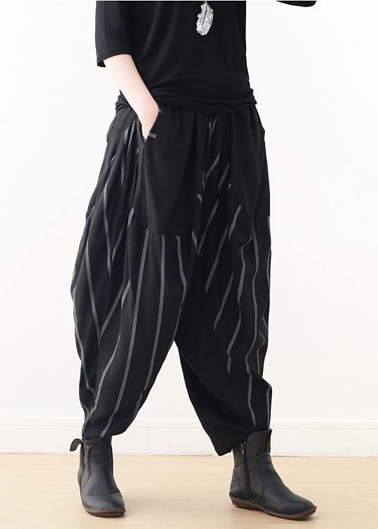 2021 Spring New Black Grey Striped High Waist Pants - Omychic