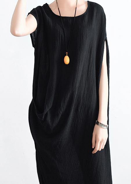 2021 Summer New Cotton Hemp Art Loose Asymmetric Dress - Omychic