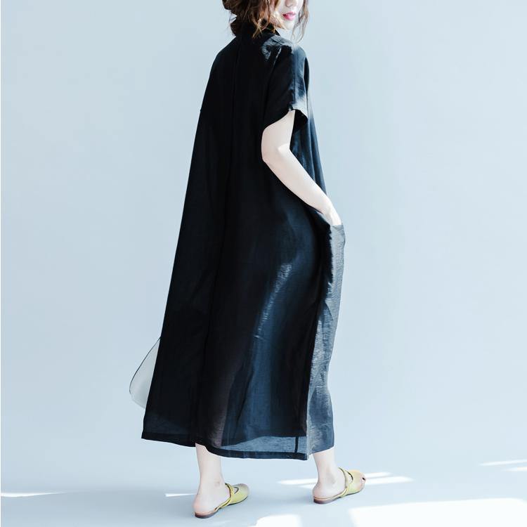2021 summer silk dresses oversize V neck traveling dress caual flowy sundress gown - Omychic