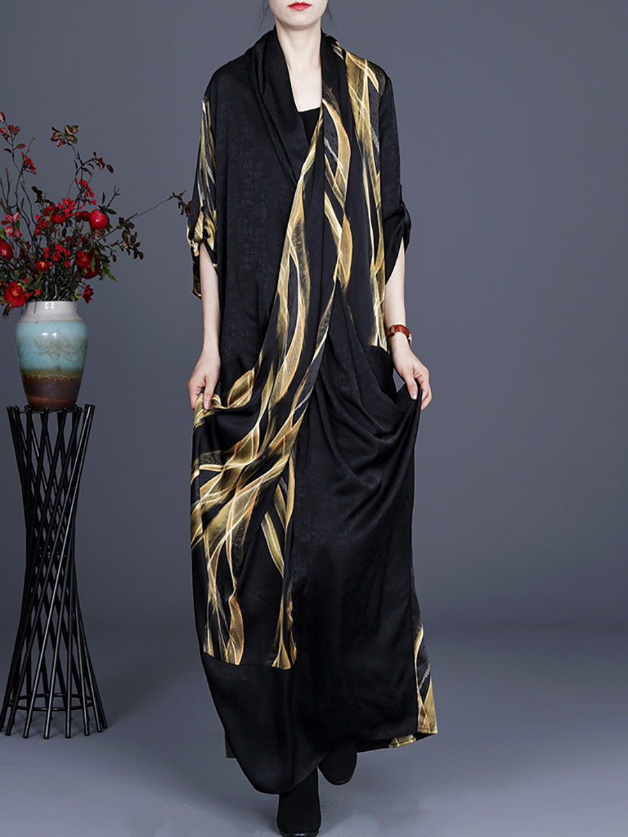 V Neck Irregular Vintage Maxi Retro Rope Dress