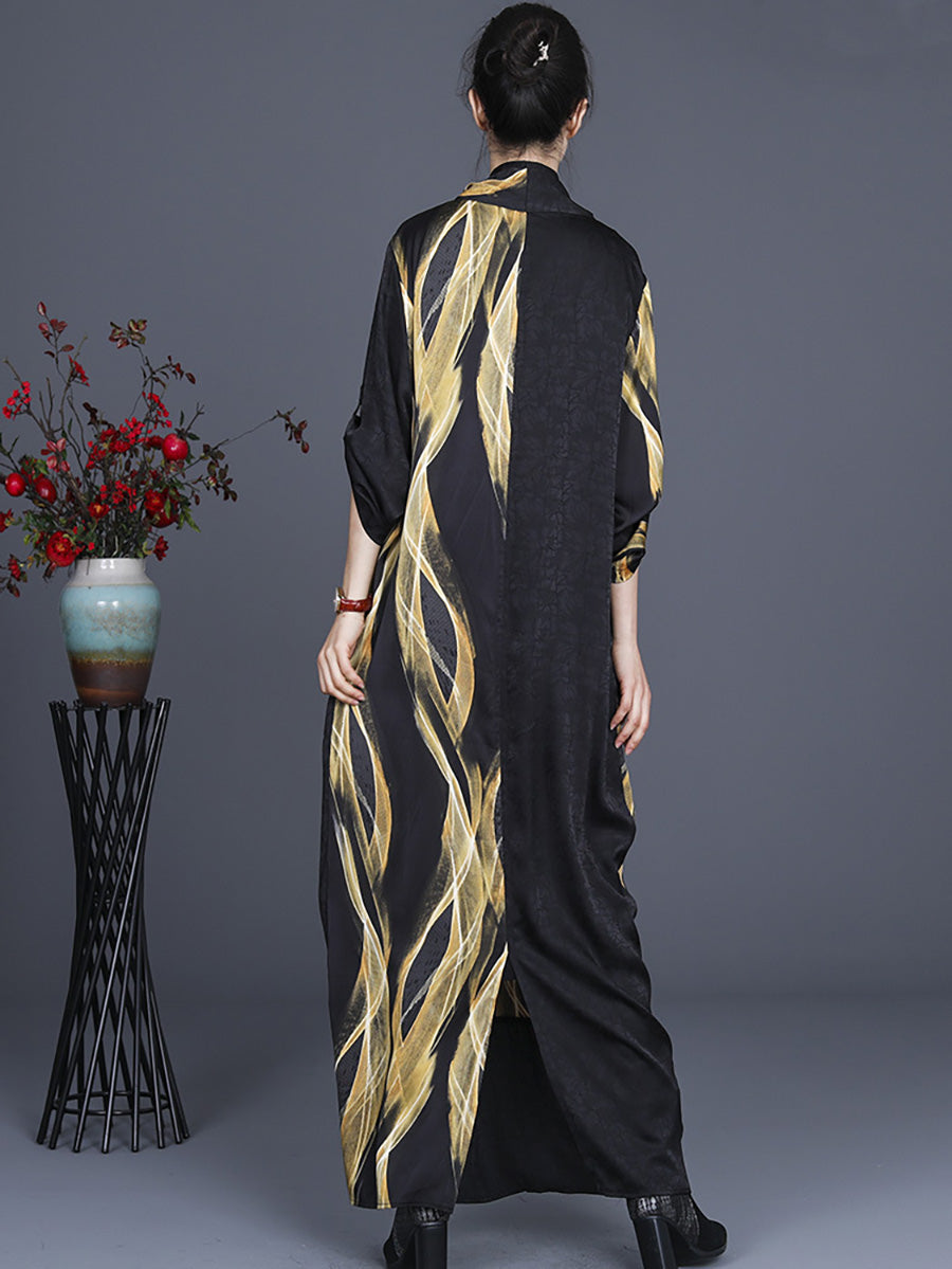 V Neck Irregular Vintage Maxi Retro Rope Dress