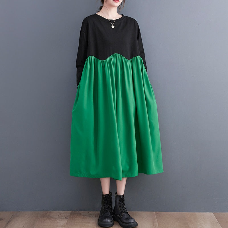 2023 Patchwork Long Sleeve Fashion Spring Dress