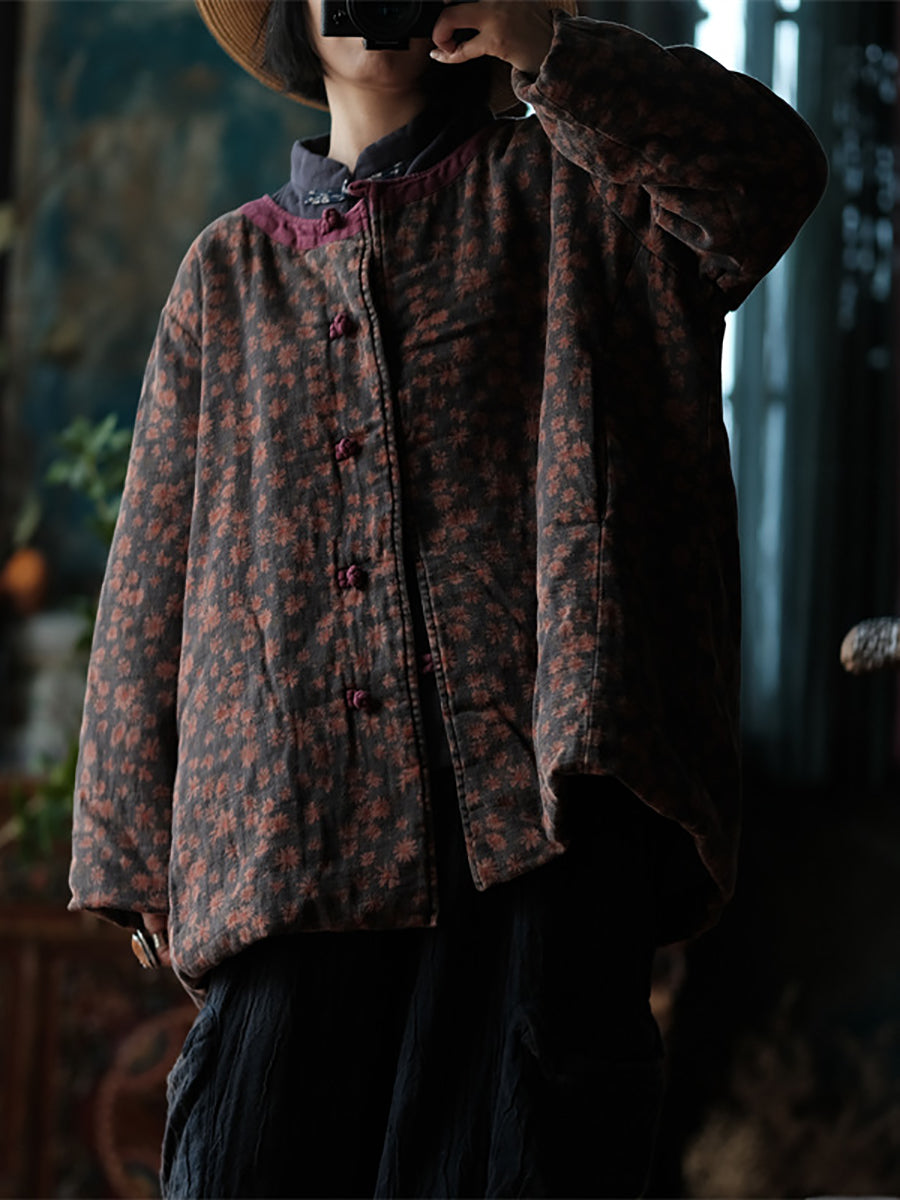Women Vintage Worn Linen O-Neck Coat - Omychic