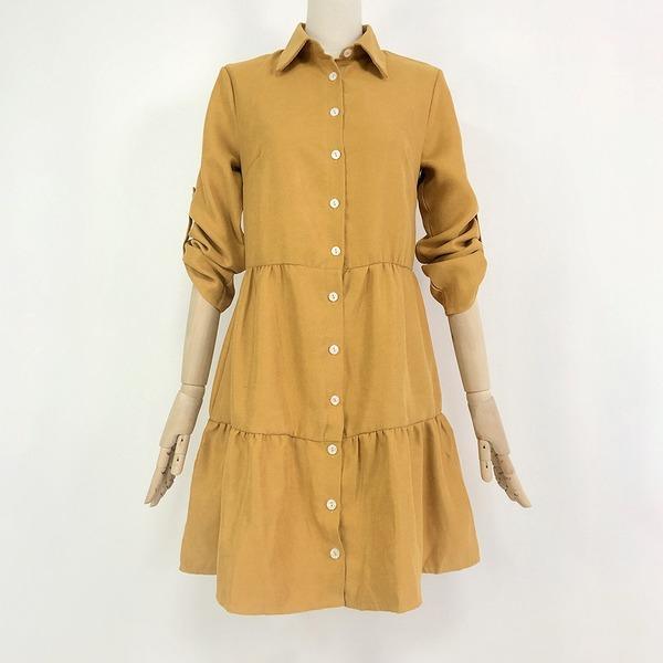 Shirt Dress Long Sleeve Women Clothing Spring Winter Dress Button Turn-down Collar Ladies A-line Mini Party Dress - Omychic