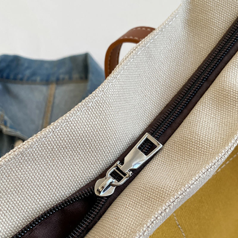 Casual Spliced Commuting Canvas Bag