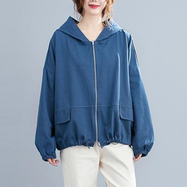 Oversized Women Casual Hooded Jackets Loose Female Cotton Outerwear Coats - Omychic