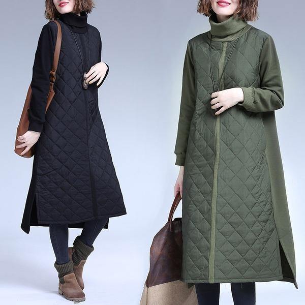 plus size vintage women casual loose autumn winter party elegant dress clothes 2020 ladies dresses - Omychic