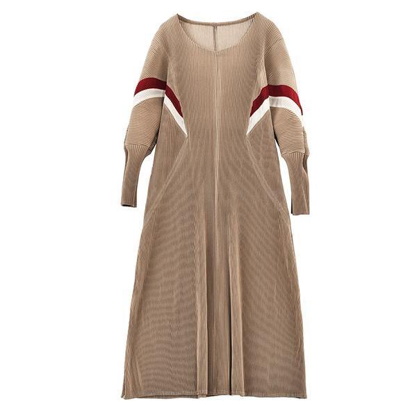 plus size vintage for women casual loose Folds autumn winter dress - Omychic