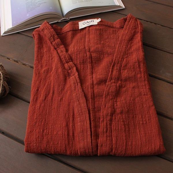 Vintage Cardigan Shirt Cotton 2020 Autumn New Casual 11 Color Cardigan Blouse - Omychic