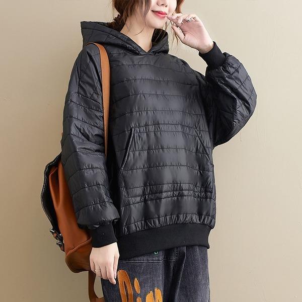 oversized Cotton hooded casual loose autumn winter woman jacket 2020 Coat clothes women outerwear - Omychic
