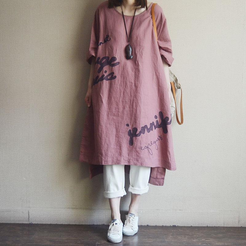 Casual Round Neck Cotton Embroidery Dress - Omychic