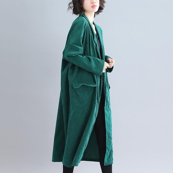 Anteef plus size solid vintage open stitch women casual loose long autumn winter female trench coat - Omychic