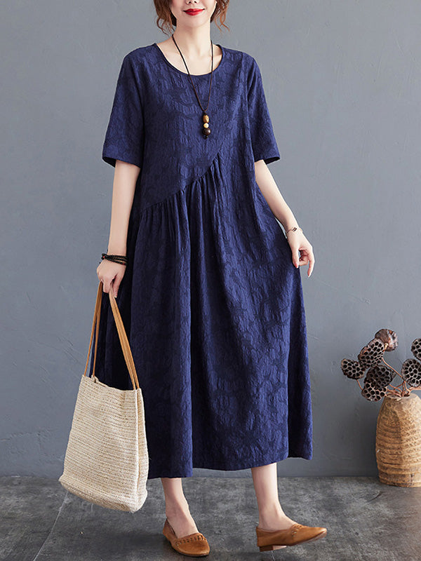 Summer Cotton Blend Solid Color Irregular Dress