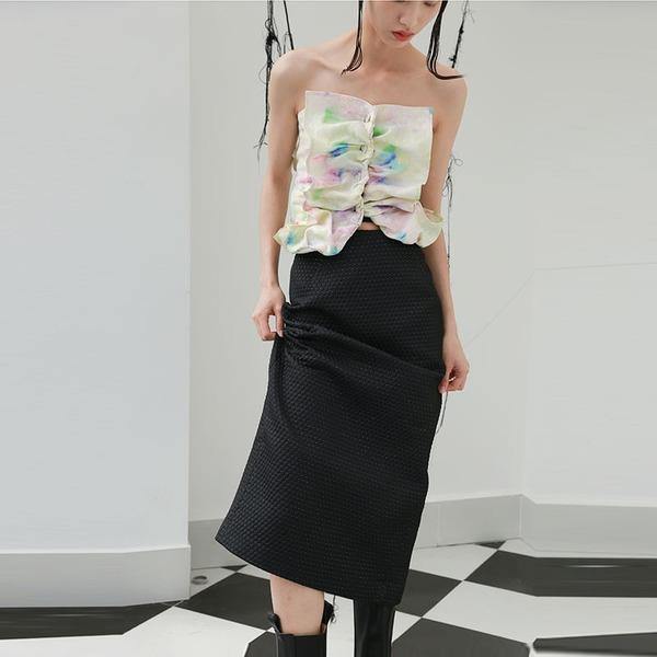 Elegant 2020 Winter Hollow Out Goddess Fan Casual Style Loose Skirt - Omychic