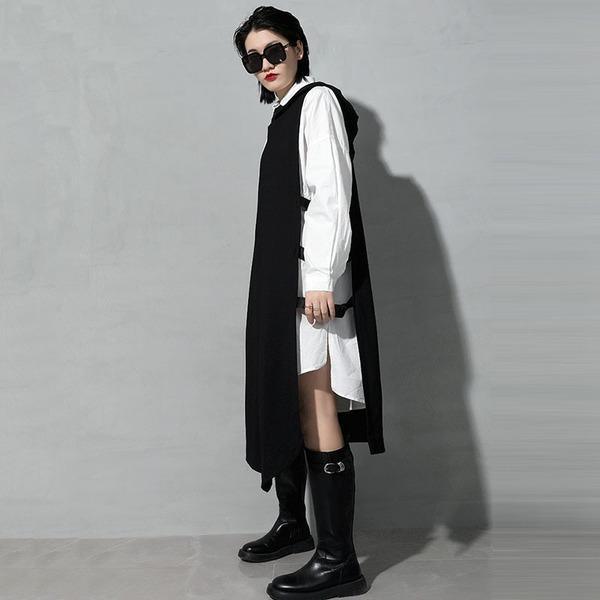 Black Irregular Pullover 2020 Sprint Small Fresh Casual Style Sleeveless Vest Top - Omychic