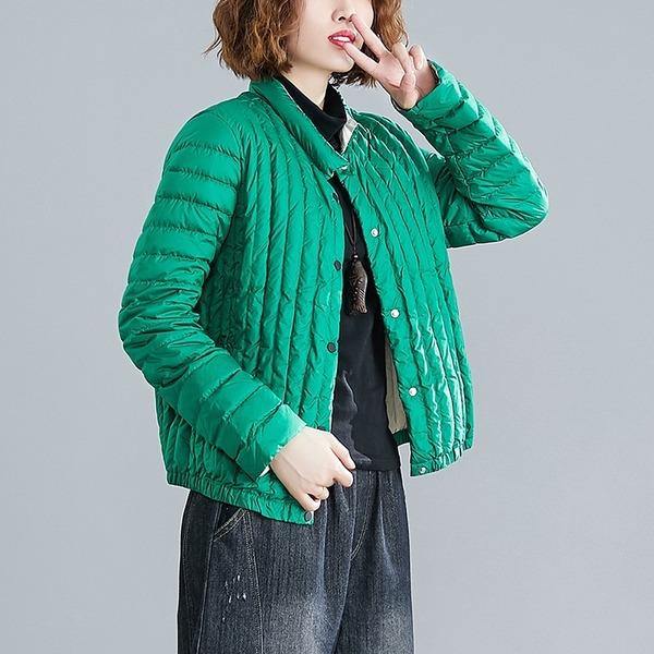 New Arrival 2020 Autumn Winter Simple Style Vintage Stand Collar Loose Female Outerwear Coats - Omychic