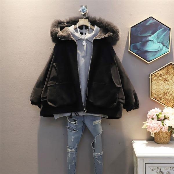 Patchwork Pockets Letter Zipper Parka Women 2020 Winter Casual Fashion Style Temperament All Match Women Clothes - Omychic