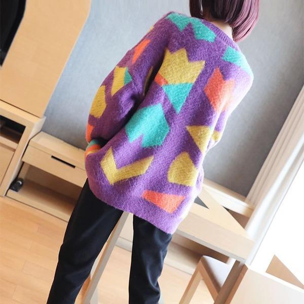 Fashion New Style O Neck Collar Long Sleeve Pullover Tie Dye Elegant Loose Top - Omychic
