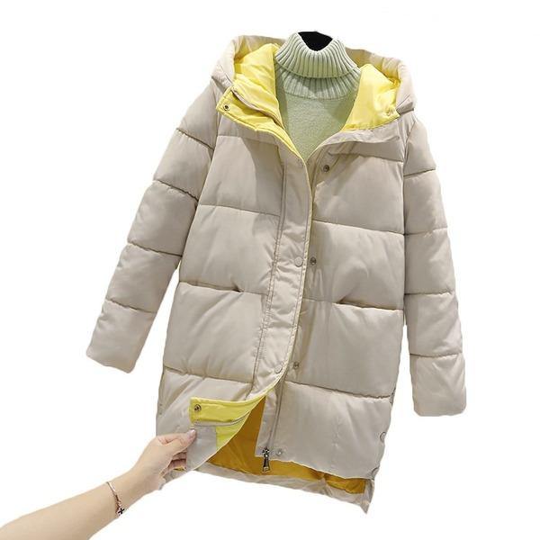 2020 New Winter Korean Hooded Mid-Length Cotton-Padded Jacket - Omychic