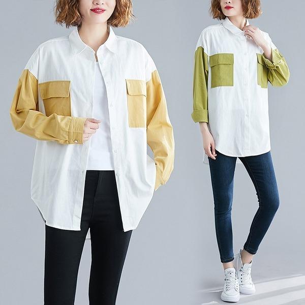 omychic cotton autumn vintage korean style plus size Casual loose shirt women blouse 2020 clothes ladies tops streetwear - Omychic