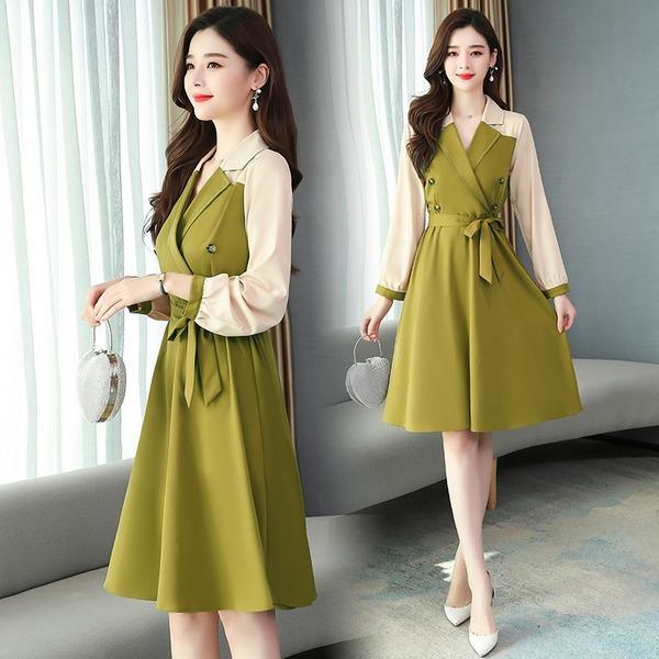 long sleeve plus size women causal loose midi spring  autumn dress   for women - Omychic