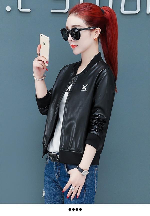 plus size oversize black PU Faux Leather Jackets women casual Loose autumn Zipper Wild Motor Biker Jacket 2020 Clothes Coat - Omychic