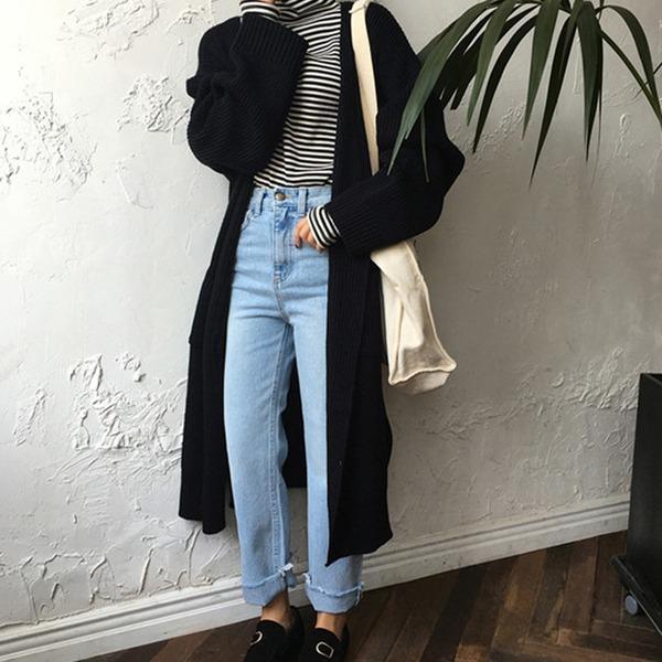 2020 Fashion Harajuku Loose Knit Sweater Women Casual Black Oversized Jacket Coat Autumn - Omychic