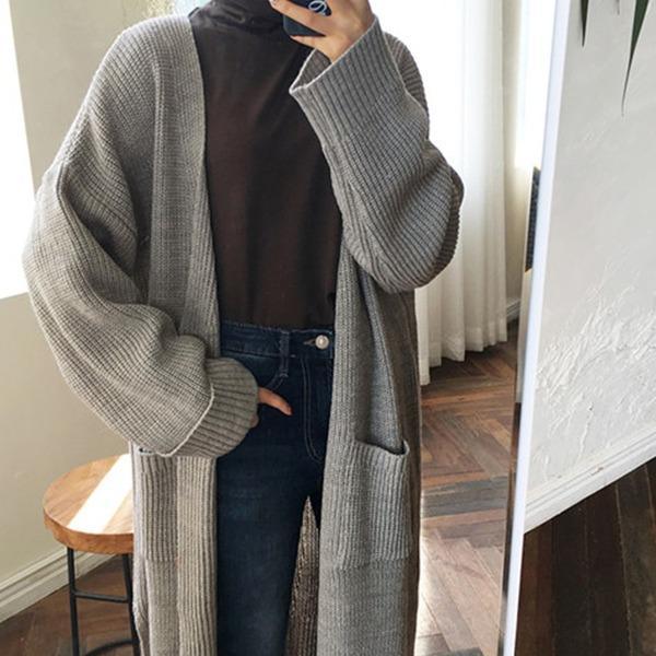 2020 Fashion Harajuku Loose Knit Sweater Women Casual Black Oversized Jacket Coat Autumn - Omychic