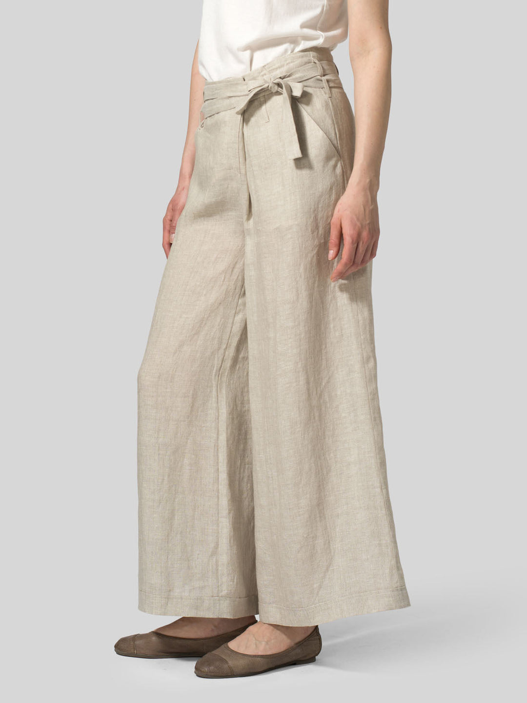 Cotton Linen Wide Leg Long Pants