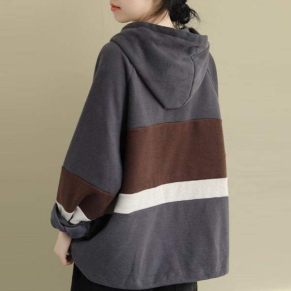 New 2020 Korean Style Patchwork Harajuku Female Hooded Pullovers - Omychic