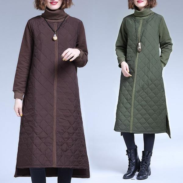plus size vintage women casual loose autumn winter party elegant dress clothes 2020 ladies dresses - Omychic