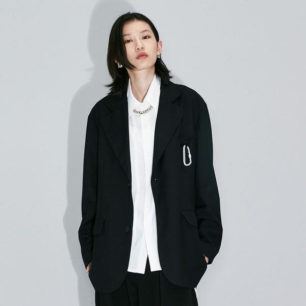 Solid Color Women Casual Blazer Fashion Simplicity Notched Collar Loose Coat Autumn and Winter New Street Trendy - Omychic